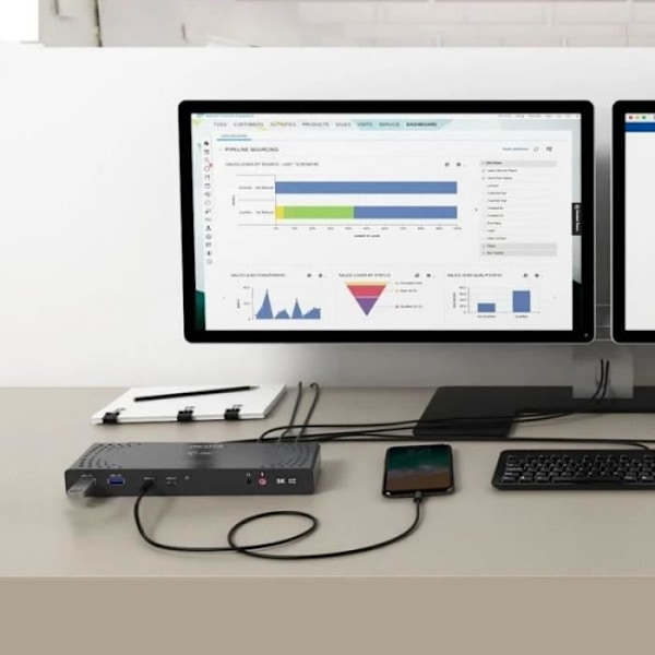 USB-C-telakointiasema - DICOTA - 13-in-1 - 5K resoluutio - PD 65W - Valkoinen