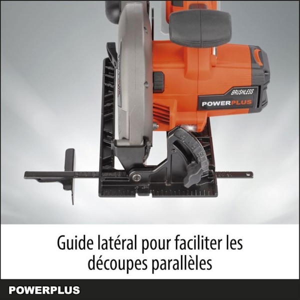 Powerplus Trådløs Rundsav POWDP25260 - 40 V Batteri og Ø 190 mm - Førelinje - uden Batteri/Oplader - 1 Tilbehør orange