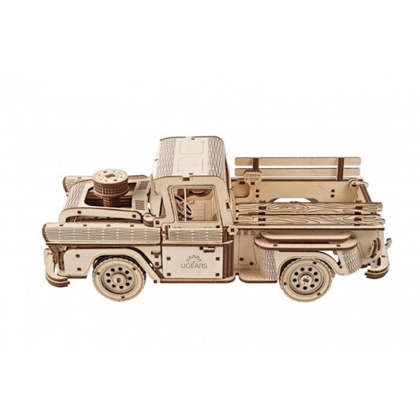 UGEARS 3D puinen palapelisarja - Klassinen 1950-luvun kuorma-auton lavalle rakennettava automalli - Malliauto