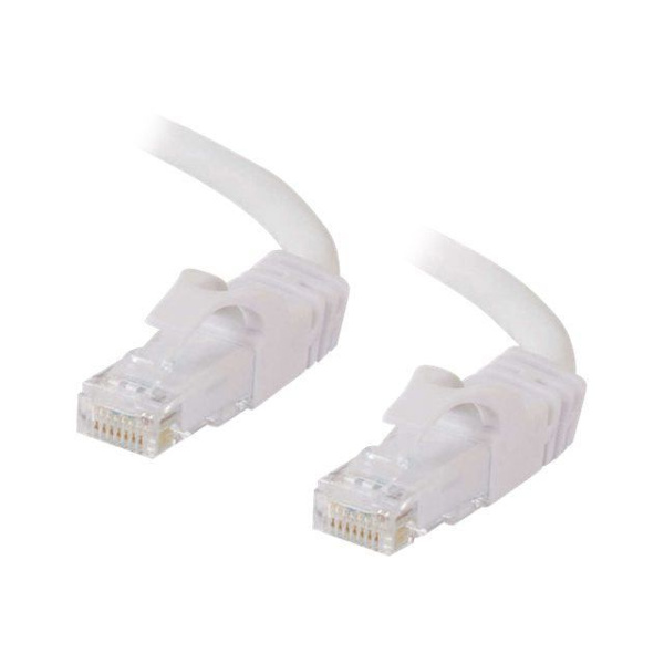 Patch ledning - C2G - CAT 6 - 50 cm - Støbt, Strandet, Uden krog - hvid