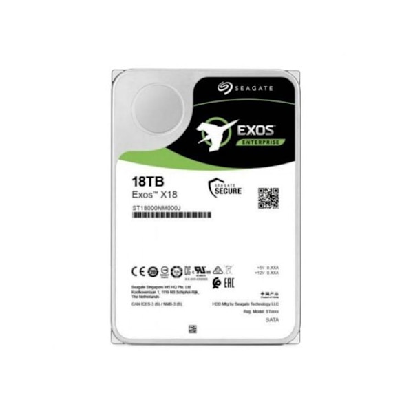 SEAGATE EXOS SATA III - 3,5" hårddisk - 18TB - 7200 rpm - 256MB cache - 512e/4kn