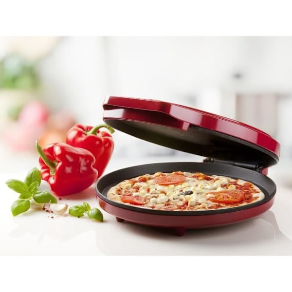 Pizzaovn - DOMO - My express - 1450W - Rød - Timer - Variabel temperatur