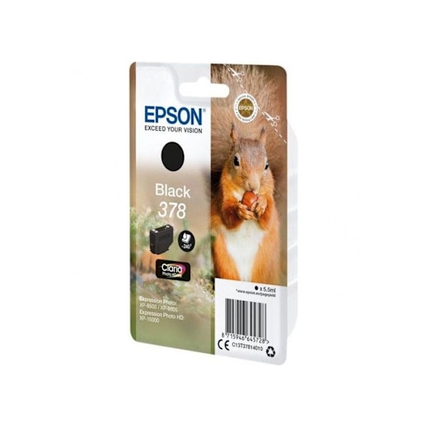 EPSON 378 sort blækpatron - Egern (C13T37814010) - Inkjet - Standardydelse - 240 sider