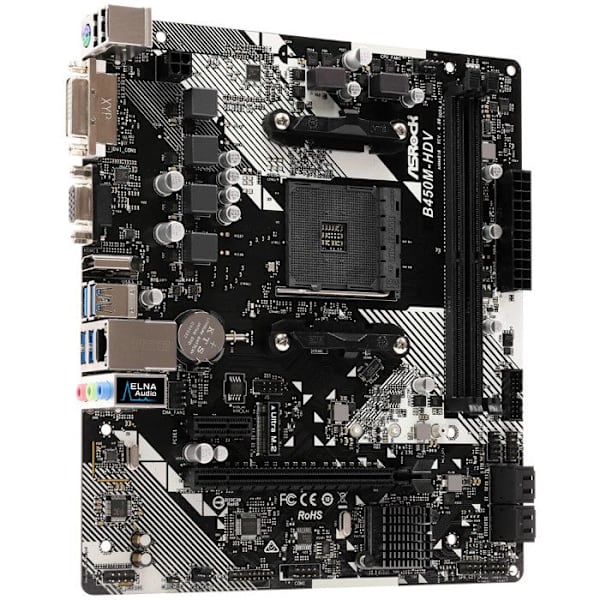 Äänikortti - ASRock - B450M-HDV R4.0 - Socket AM4 - Micro ATX - 32 GB RAM max