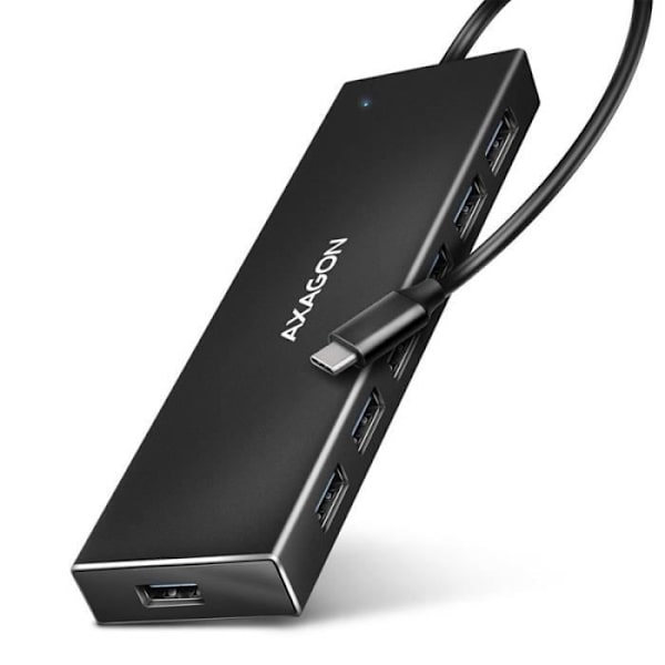 AXAGON HUE-F7A 7X USB 3.2 Gen 1 Aluminium Flad Hub, 30 cm USB-C-Kel - 8595247907042