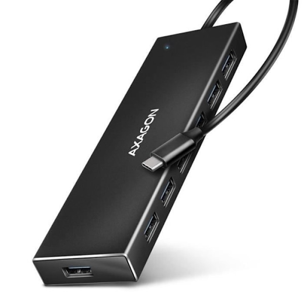 AXAGON HUE-F7A 7X USB 3.2 Gen 1 Aluminium Flat Hub, 30 cm USB-C-Kel - 8595247907042