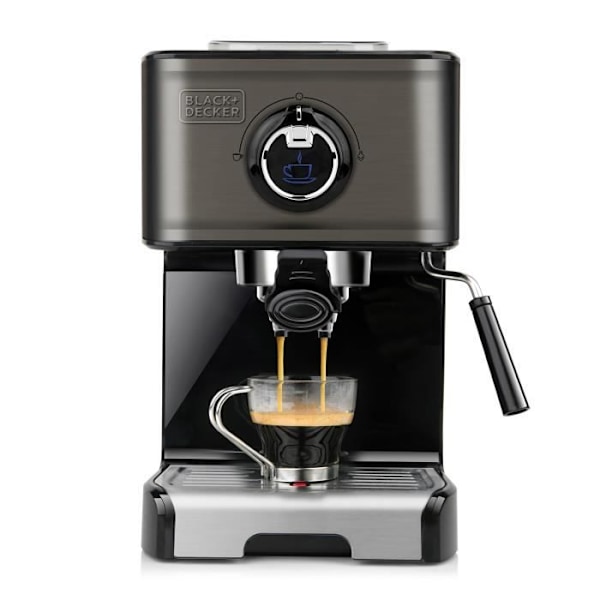 BLACK+DECKER BXCO1200E Expresso kaffemaskine - 15 bar - 1200W - Malet kaffe og pod - Dampmundstykke