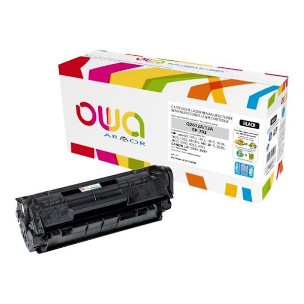 OWA Musta väriainekasetti (vaihtoehto: HP Q2612A) Canon i-SENSYS LBP2900, LBP3000; Laser Shot LBP-2900; HP…