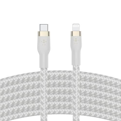 USB-C/Lightning-kabel - Belkin - Flex - 15W - 3m - Vit silikon