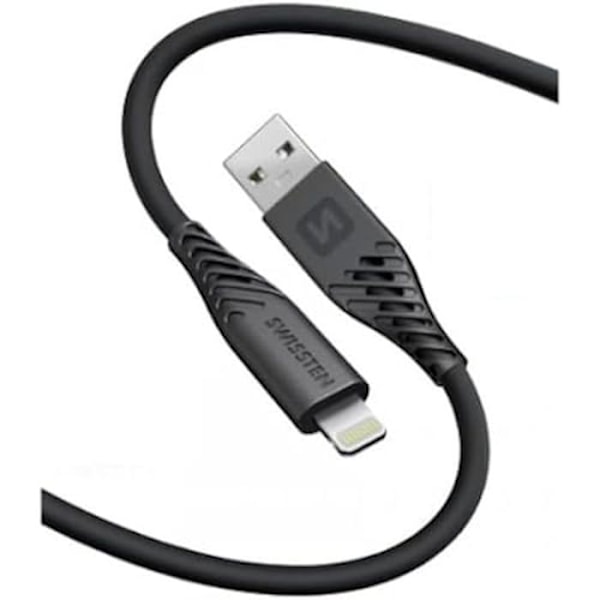 USB/Lightning-kabel - SWISSTEN - 1,5 m - Flexibel silikon - Snabbladdning 60 W - 3 A