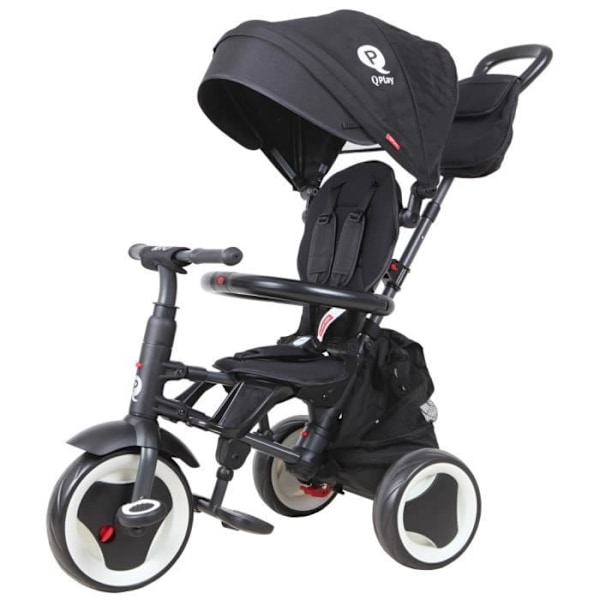 Tricycle QPlay Rito Plus Junior i Sort Stål - Til Børn fra 10 til 36 Måneder sort
