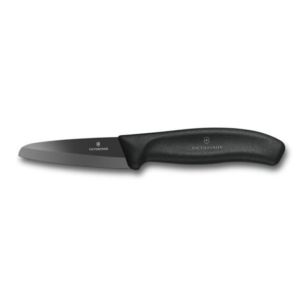 Victorinox musta keraaminen leikkausveitsi - 8cm terä - Fibrox - Leikkaus sort