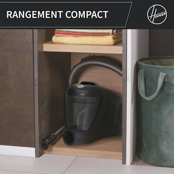 Pölynimuri ilman säiliötä - HOOVER - HP321PAF - 850 W - 75 dBA - 2 L - Harmaa grå