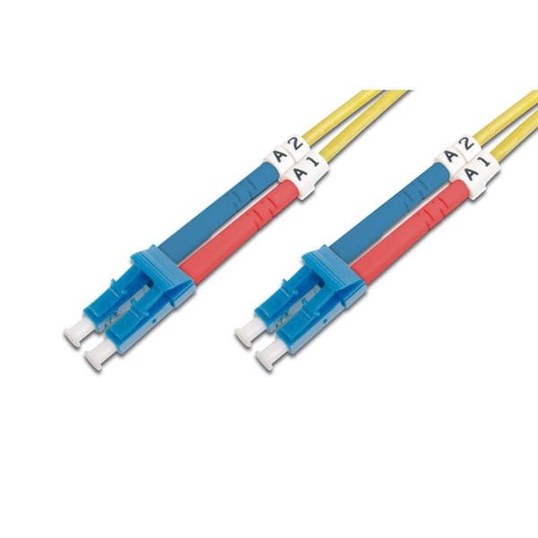 Fiberoptisk kabel - Duplex - 9/125 OS1 - Gul - 3 m - LC-kontakter