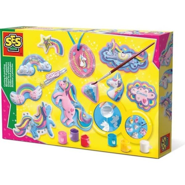 SES CREATIVE - Forma och måla Unicorns - Kreativt kit för barn över 5 år Flerfärgad