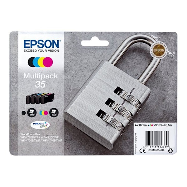 EPSON Original 35 Multipack mustepatruuna - 4 kpl pakkaus - musta, keltainen, syaani, magenta