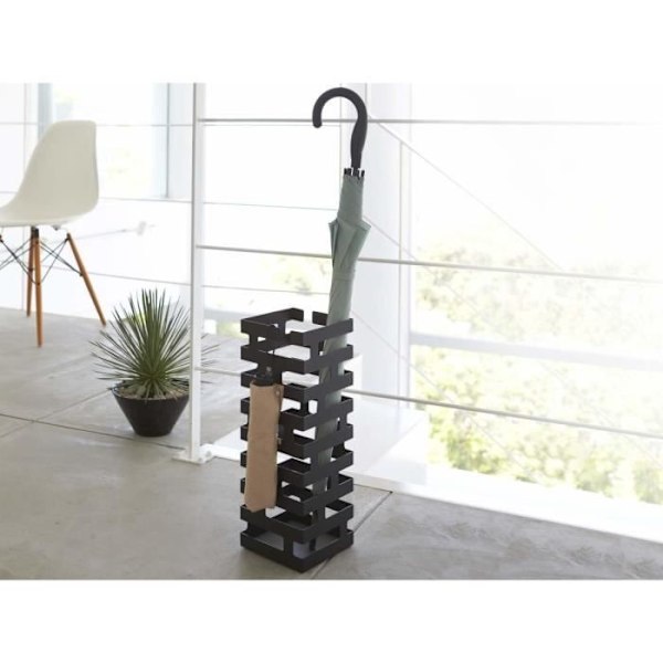 Yamazaki Metal Paraply Stand, Modern Design Paraply Stand Sort 15,0 x 43,0 x 15,0 cm svart