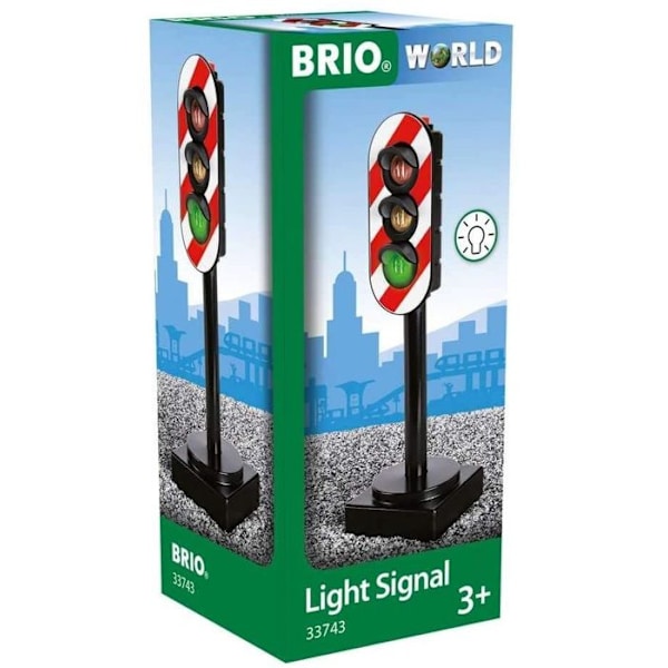 Brio World Valaistu liikennevalot - Tarvike puiselle junaradalle ja henkilöautolle - Ravensburger - Sekoitettu 3-vuotiaasta alkaen - 33743 Blå
