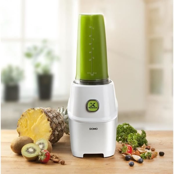 Blender DOMO Xpower - DO700BL - 1000 W - 3 flasker (700 ml og 2 flasker 500 ml) - 10 dele - Grå Vit och transparent