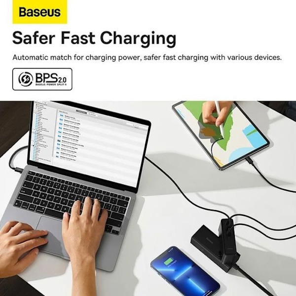 Baseus GAN 5 Pro 140W PD QC4.0 vægoplader til MacBook / Laptop iPhone + 240w kabel