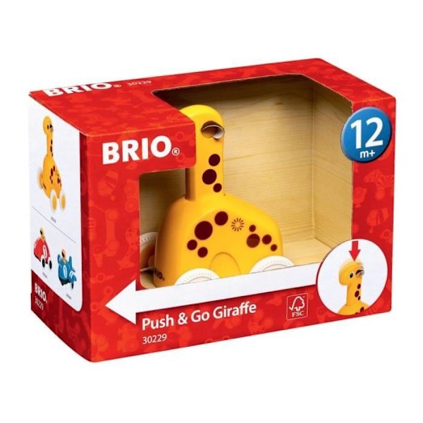 BRIO - Push & Go Giraffe Gul