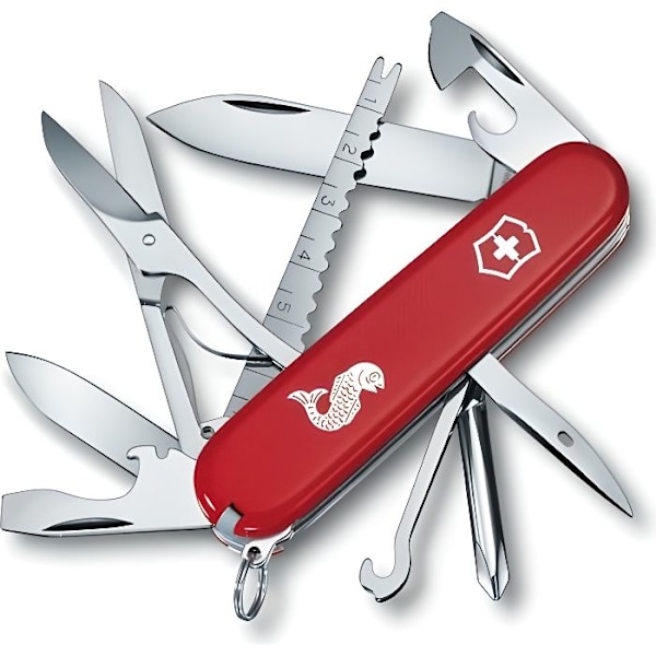 Victorinox Fisherman taskuveitsi - Punainen - Koukunpoistaja ja hilseily Röd