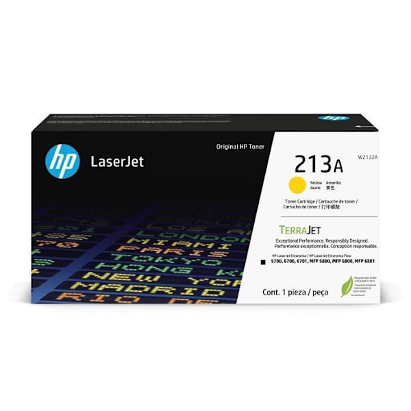 Original HP 213A gul tonerpatron (W2132A) til HP LaserJet Enterprise 5700 / 6700 / MFP 5800 / 6800 / 6801