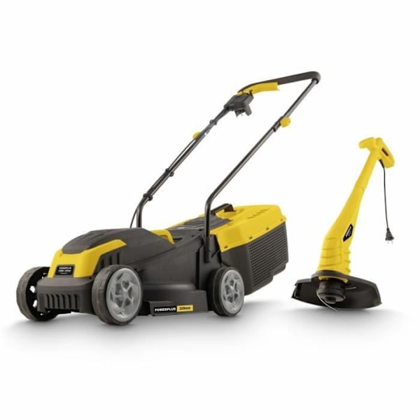 Ruohonleikkuri ja Sähkösakset - POWERPLUS - POWXG62205T - Ruohonleikkuri 1300 W & 32 mm Ø - Sähkösakset 250 W & 220 mm Ø sort