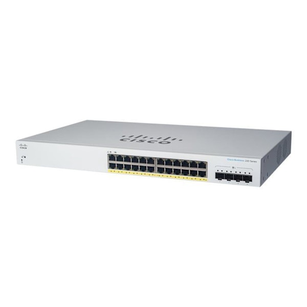 Switch - Cisco - CBS220-24P-4X-EU - Smart - 24 porte GE - PoE+ 195W - 4x10G SFP+