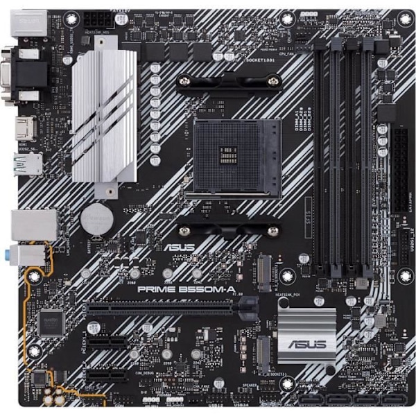 Asus PRIME B550M-A/CSM Bundkortssocket (PC) AMD AM4 Form Factor (Detaljer) Micro-ATX AMD Bundkort Chipset