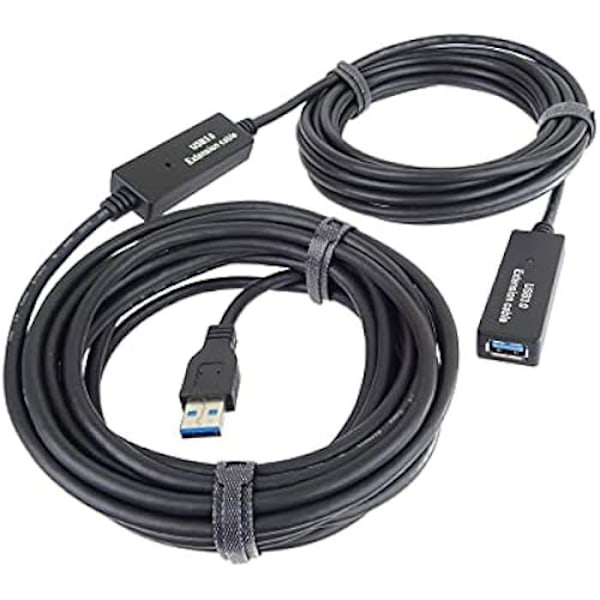 USB Extension Cable - PREMIUMCORD - 10 m - USB 3.2 Super Speed - Active Repeater - Black