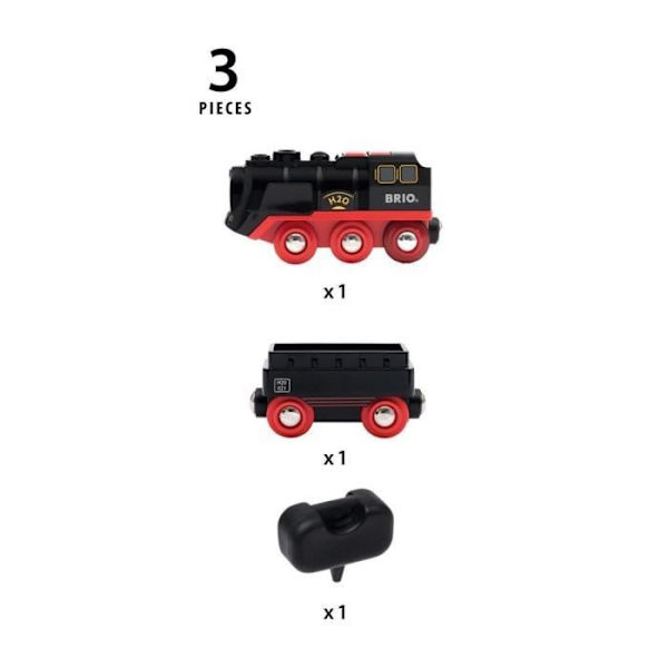 BRIO World akkukäyttöinen höyryveturi - Ravensburger - Realistiset höyryefektit - 3-vuotiaat ja sitä vanhemmat - 33884 Grön