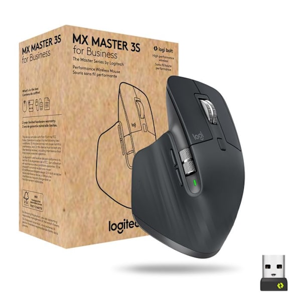 Hiiri - Logitech - MX Master 3S - Bluetooth - Ergonominen - 7 nappia - Grafiitti Grafiitti