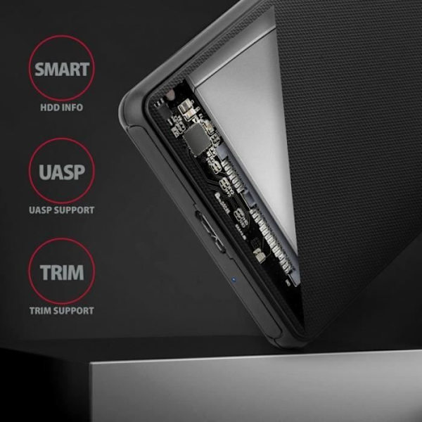 AXAGON-kompatibel EE25-SL ekstern 2.5-Gehäuse, USB 3.0 / SATA III - USB-A, Sort - 8595247905826