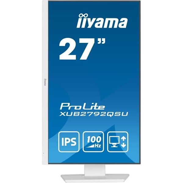 PC-näyttö - IIYAMA PROLITE XUB2792QSU-W6 - 27" 2560x1440 - IPS-paneeli - 0,4ms - 100Hz - HDMI / DisplayPort - Korkeussäädettävä + Pivot