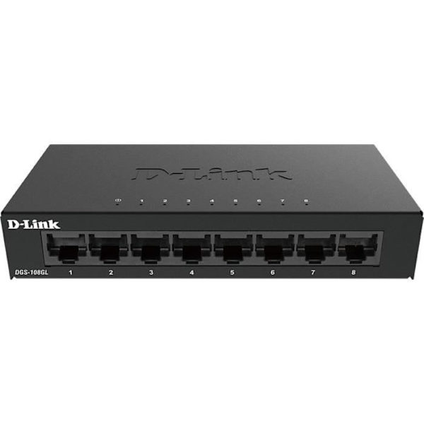 8-port Gigabit switch - Metal, plaststik - DLINK Sort
