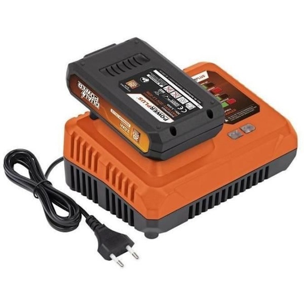 Sæt med batteri og oplader Dual Power POWDP9063 - 20 V batteri og 4 A oplader - til 20 V trådløse værktøjer. orange