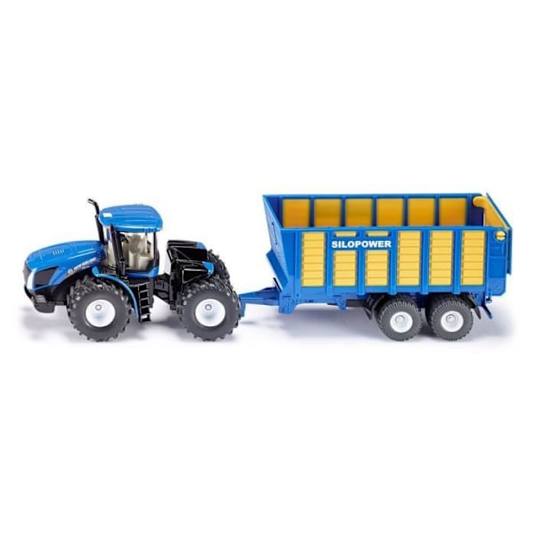 New Holland Traktor med ensilagetrailer - SIKU - Skala 1/50 Flerfärgad