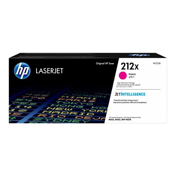 HP 212X højtydende magenta ægte toner (W2123X) til HP Color LaserJet Enterprise M555dn/M555x/M554dn/M578dn/M578f/M578c