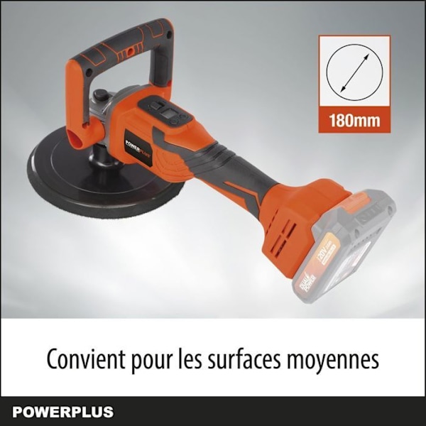 POWDP4070 - Harjaton kulmavaihde - 20V Ø 180mm - ei sisältänyt akkua ja laturia - 7 kpl. orange