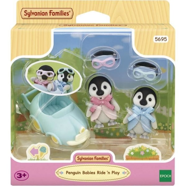 Docka - SYLVANIAN FAMILIES - The Penguin Twins - Bil och glasögon - Ledad Flerfärgad