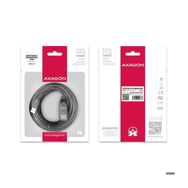 USB-kabel - AXAGON - ADR-210 - USB 2.0 - 10 m - USB-A till USB-A