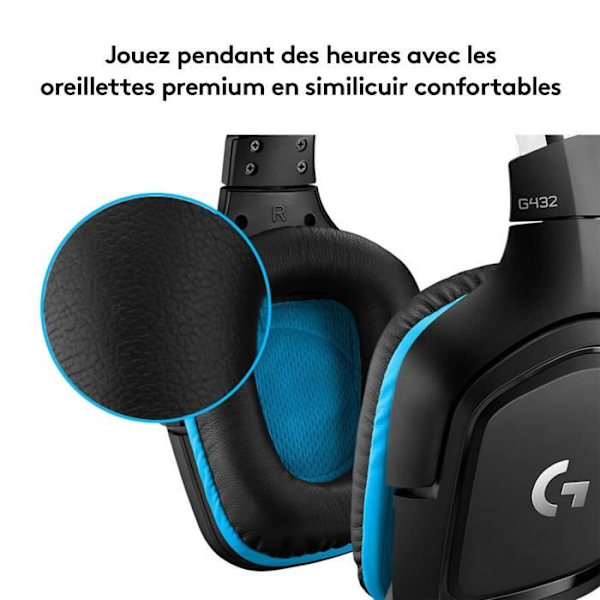 Gaming headset - Kablet - Logitech G - G432 - Med mikrofon - Sort