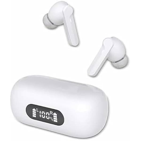 True Wireless Hörlurar - DENVER - TWE-40 - Vit - Samtal/ Musik - Bluetooth - Svettålig Vit