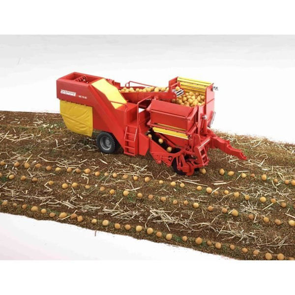 Grimme SE75-30 perunannostokone - BRUDER - Korkeussäädettävä - Juoksumatto ja kampi Punainen, Keltainen