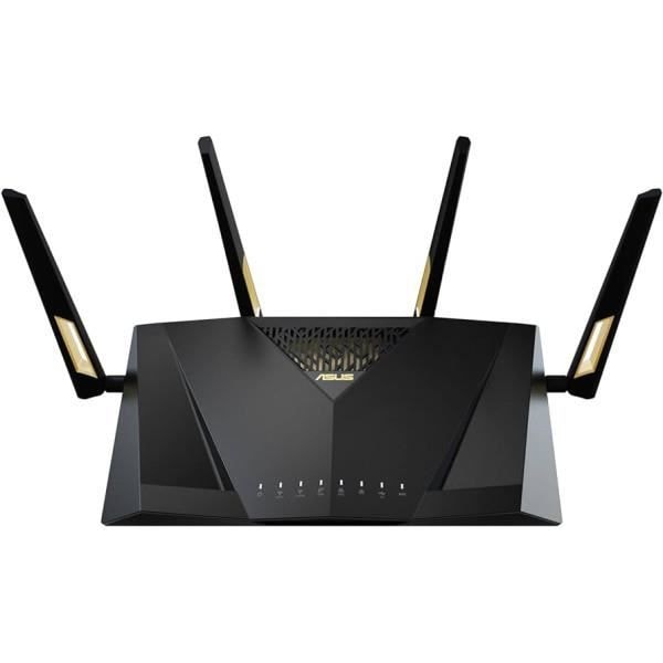 Mobil router - ASUS - RT-BE88U - Wifi 7 - Dobbeltbånd 2,4/5 GHz - 5764 Mbit/s Sort, Grå