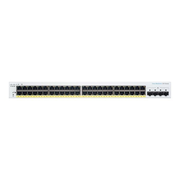 Switch - Cisco - CBS220-48P-4G-EU - 48 porte GE - PoE+ 382W - 4x1G SFP Hvid