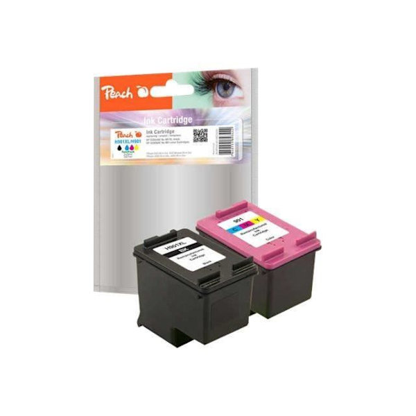Peach blækpatron - HP Officejet 4500 - Pakke med 2 sorte, gule, cyan, magenta