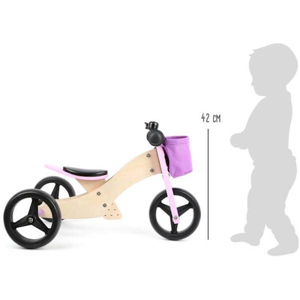 Tasapainopyörä-kolmipyörä 2 in 1 Pinkki - PIENI JALKA - Maxi - 3 pyörää - Lapsi - Seka Lyserød