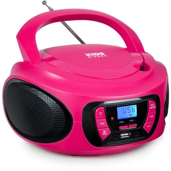 Bærbar radio cd-afspiller BIGBEN INTERACTIVE usb bt rosa